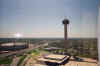 Left = Alamodome....Right = Tower of the Americas